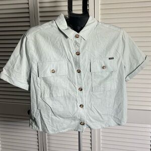 Volcom Light Green Button Down Shirt